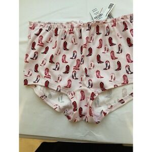 Victoria Secrets Size M Cowboy Boot Print Cotton Babydoll Panties Cute Tie